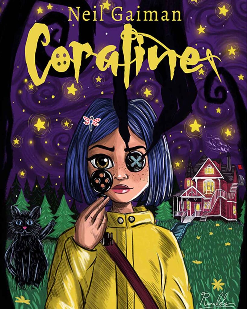 Coraline capa de livro ilustração / Coraline Book Cover Illustration