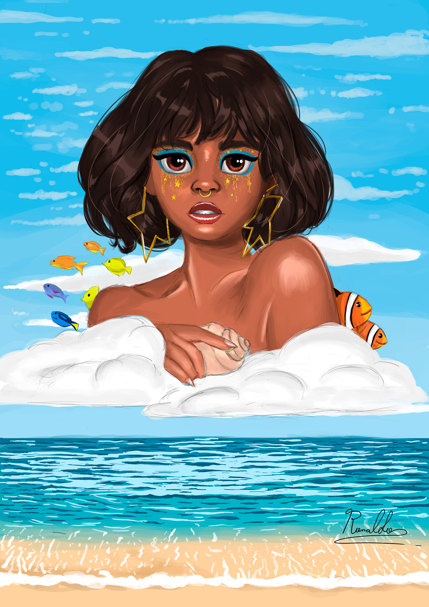 Woman and the sea Illustration